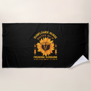 Nurse Gift Sunflower Nurse Beautiful Beach Towel