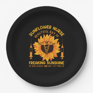 Nurse Gift Sunflower Nurse Beautiful Paper Plate