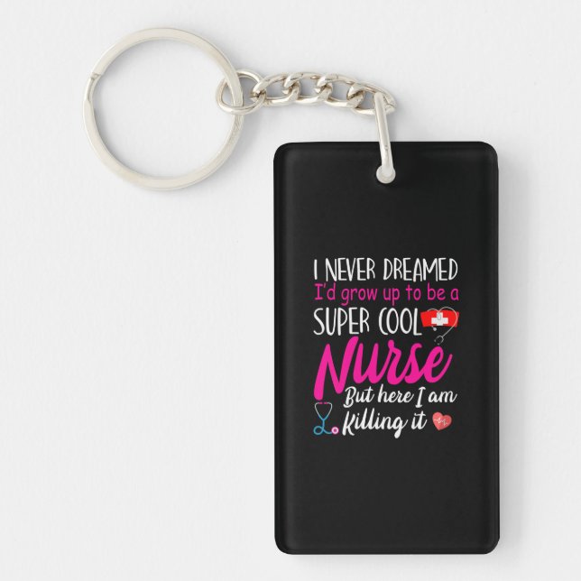 Nurse Gift | Super Cool Nurse Keychain (Front)