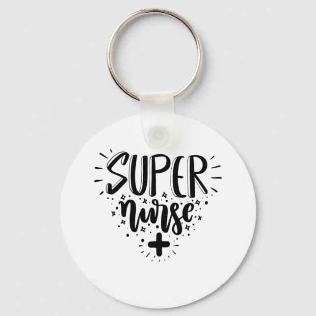 Nurse Gift Super Nurse Keychain (Front)