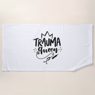 Nurse Gift Trauma Queen Beach Towel