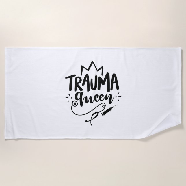 Nurse Gift Trauma Queen Beach Towel (Front)