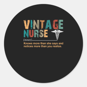 Nurse Gift Vintage Nurse Meaningful Gift Classic Round Sticker