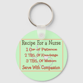 Nurse Gifts "Recipe For a Nurse" Keychain