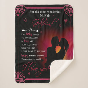 Nurse Girlfriend Gift From Boyfriend Valentine Sherpa Blanket