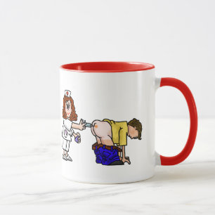 Nurse Giving Shot in Rear End Mug
