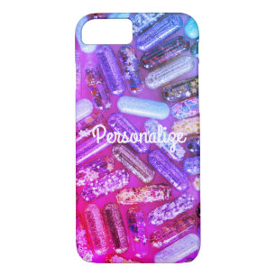 Nurse glitter medication pill purple pink cute Case-Mate iPhone case