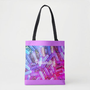 Nurse glitter medication tote bag