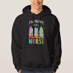 Nurse Gnomes Easter Day  Bunny Eggs Rn Icu Cna 4 Hoodie
