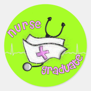 Nurse Graduate Gifts (Cap and Stethoscope Design) Classic Round Sticker