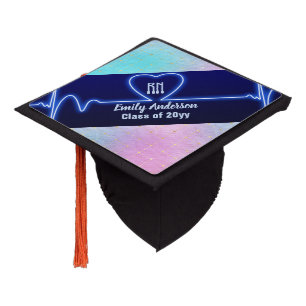 NURSE Graduate Pink Gold Glitter Personalized Fun Graduation Cap Topper