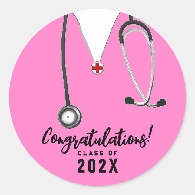 Nurse Graduation 2025 Classic Round Sticker (Front)