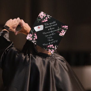 Nurse Graduation 2026  Floral Theme Personalized  Graduation Cap Topper
