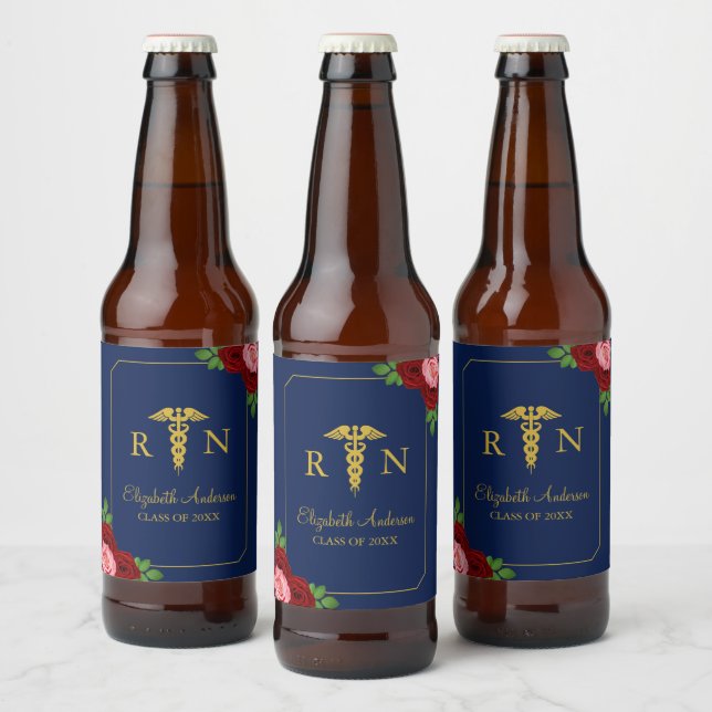 Nurse Graduation Beer Bottle Label (Bottles)