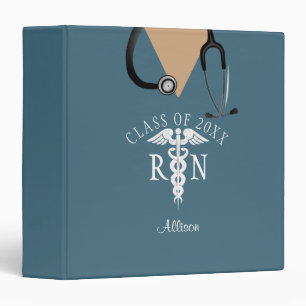 Nurse Graduation Blue Scrub Top Fun Personalized Binder