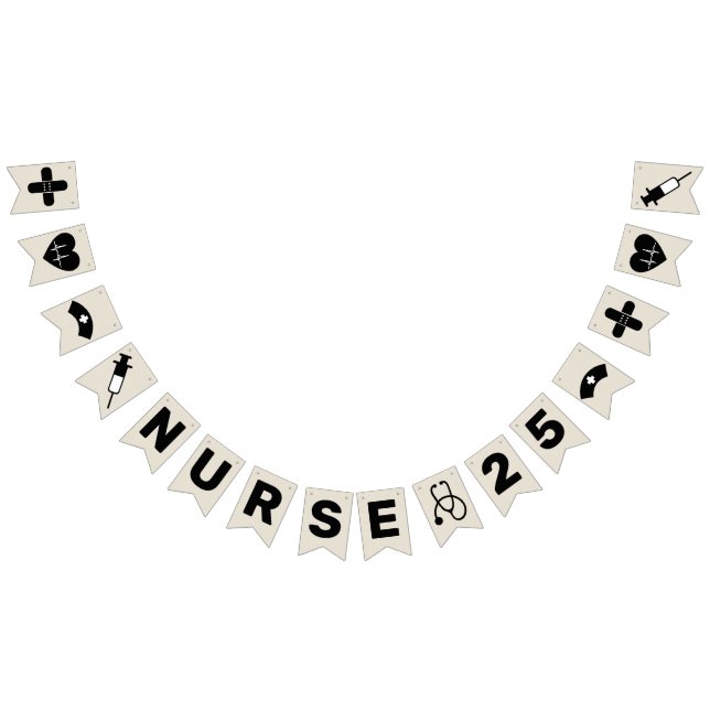 Nurse Graduation Celebration Party 2025 Burlap Bunting Flags (All)