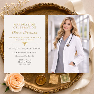 Nurse Graduation Celebration Photo  Invitation