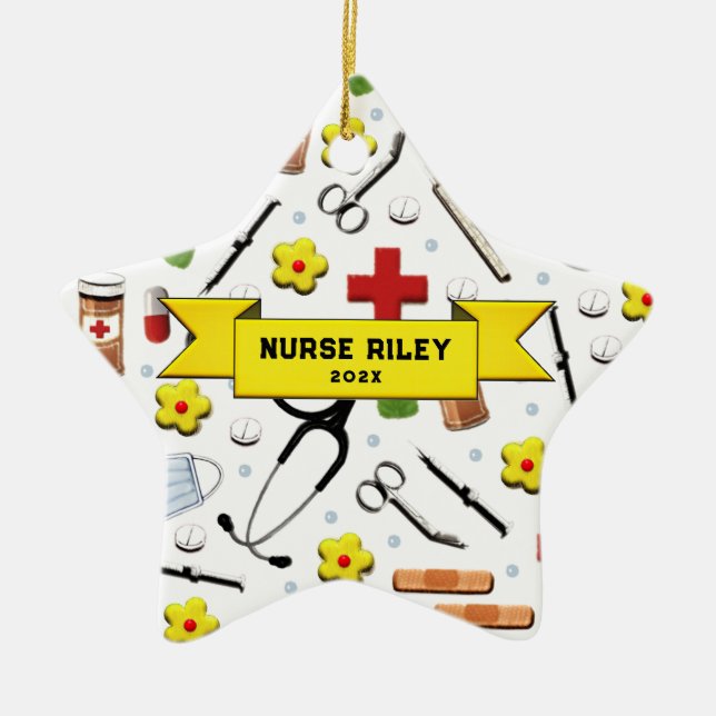 Nurse Graduation Ceramic Ornament (Front)