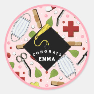 Nurse Graduation Class of 2025 Classic Round Stick Sticker