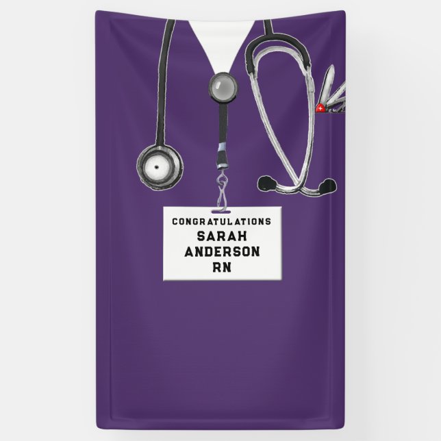 Nurse Graduation Congrats Banner (Vertical)