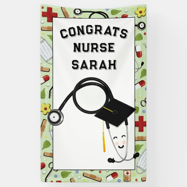 Nurse Graduation Congrats Banner (Vertical)
