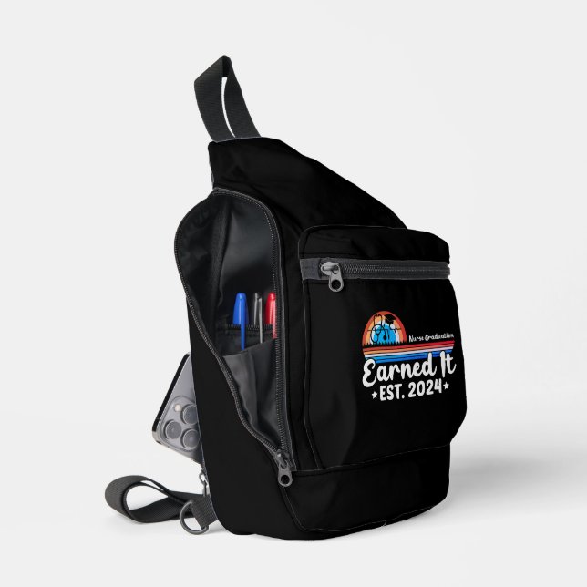 Nurse Graduation: Earned It 2024 Sling Bag (Open)