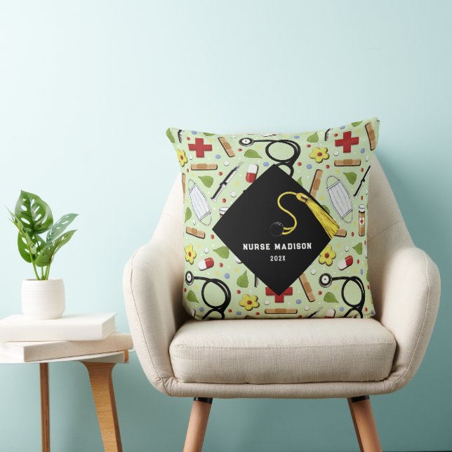 Nurse Graduation Gift Throw Pillow (Chair)