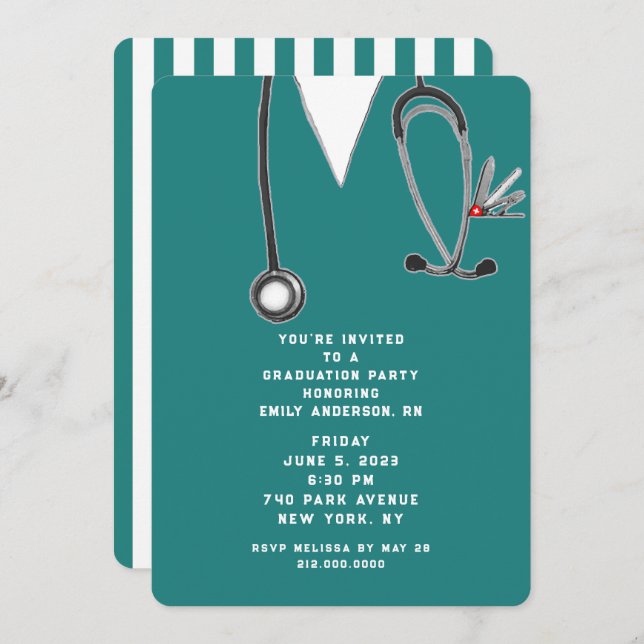 Nurse Graduation Invitation (Front/Back)