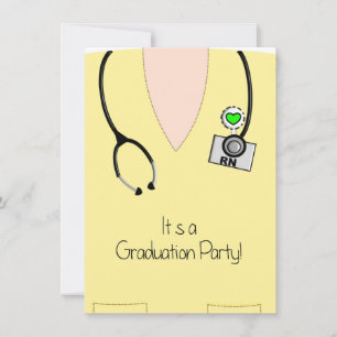 Nurse Graduation Invitation Yellow Scrub Top