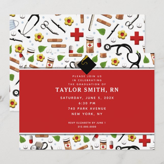 Nurse Graduation Invitations (Front/Back)