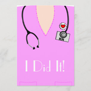 Nurse Graduation Invitations Pink
