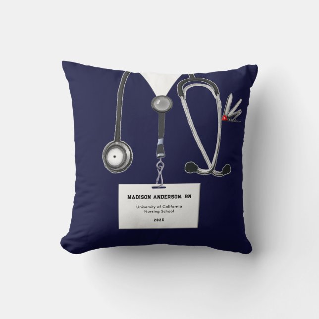 Nurse Graduation Keepsake Throw Pillow (Front)