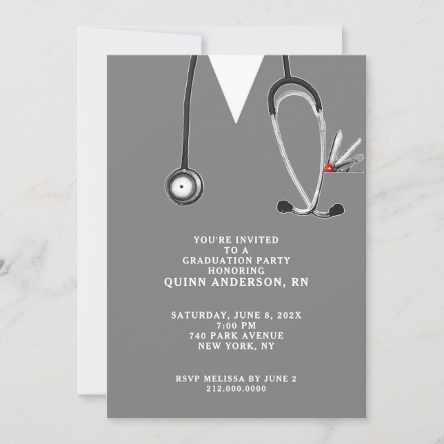 Nurse Graduation Nursing School Invitation (Front)