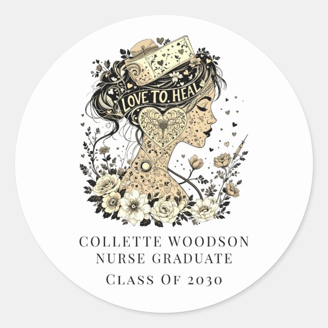 Nurse Graduation Party Classic Round Sticker (Front)