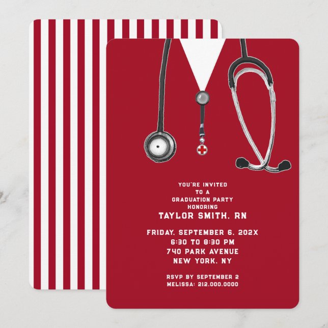 Nurse graduation party invitation (Front/Back)