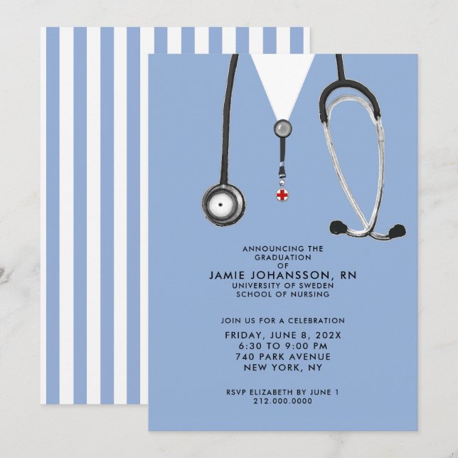 Nurse Graduation Party Invitations (Front/Back)