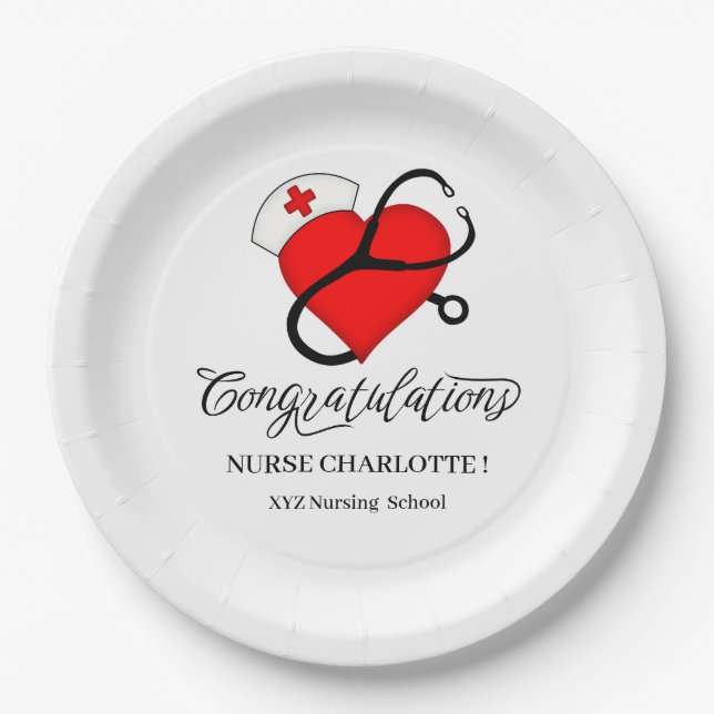  Nurse Graduation Party Paper Plate (Front)