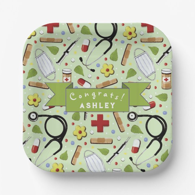Nurse Graduation Party Paper Plate (Front)