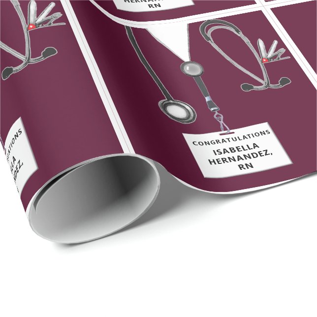 Nurse Graduation Party Wrapping Paper (Roll Corner)