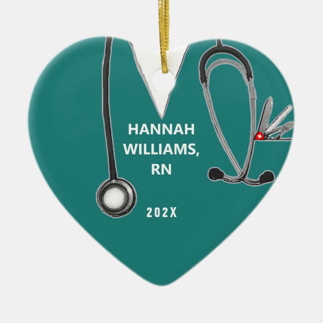 Nurse Graduation Photo Ceramic Ornament (Front)