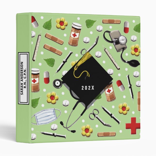 Nurse Graduation Scrapbook 3 Ring Binder (Front/Spine)