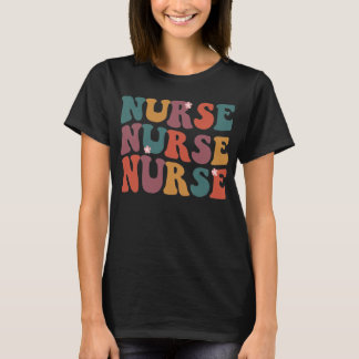 Nurse Groovy Retro Colourful Design Future T-Shirt