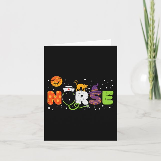 Nurse Halloween Costume Stethoscope Heartbeat Pump Card (Front)
