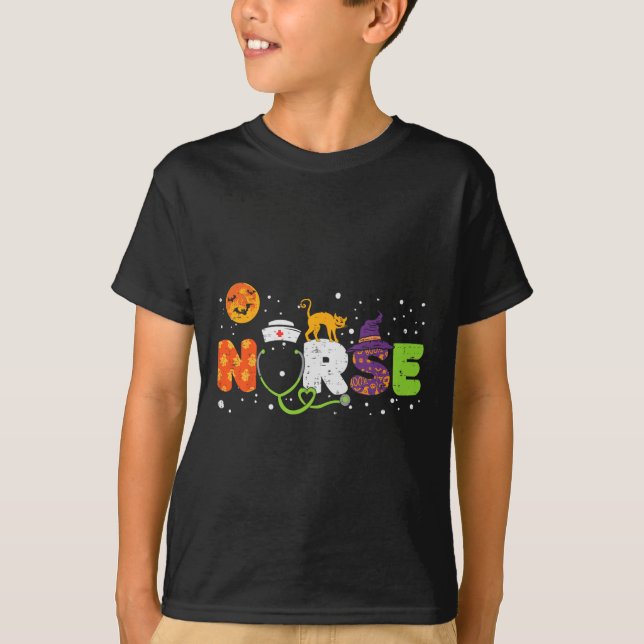 Nurse Halloween Costume Stethoscope Heartbeat Pump T-Shirt (Front)