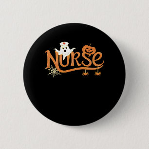 Nurse Halloween Cute Ghost and Pumpkin Essential T 2 Inch Round Button