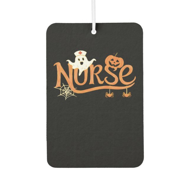 Nurse Halloween Cute Ghost and Pumpkin Essential T Air Freshener (Front)