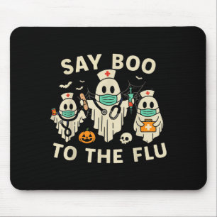 Nurse Halloween Ghost Crew Vaccine Say Boo To The  Mouse Pad