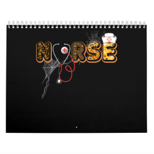 Nurse Halloween Gift With Pumpkin Boo Spider Calendar