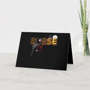 Nurse Halloween Gift With Pumpkin Boo Spider Card