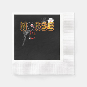 Nurse Halloween Gift With Pumpkin Boo Spider Napkin
